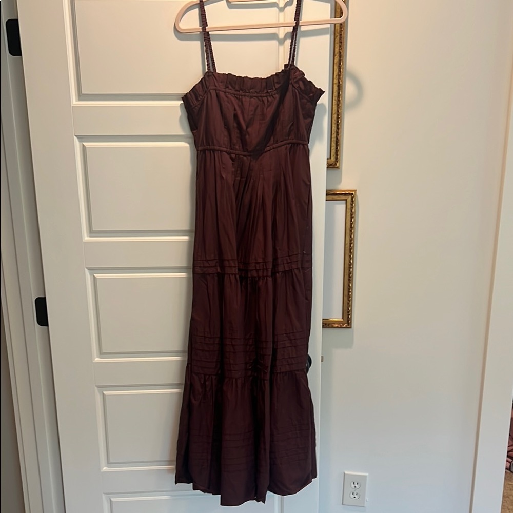 SEA NY chocolate brown tiered dress. No size tag but fits like size 6 (my size)